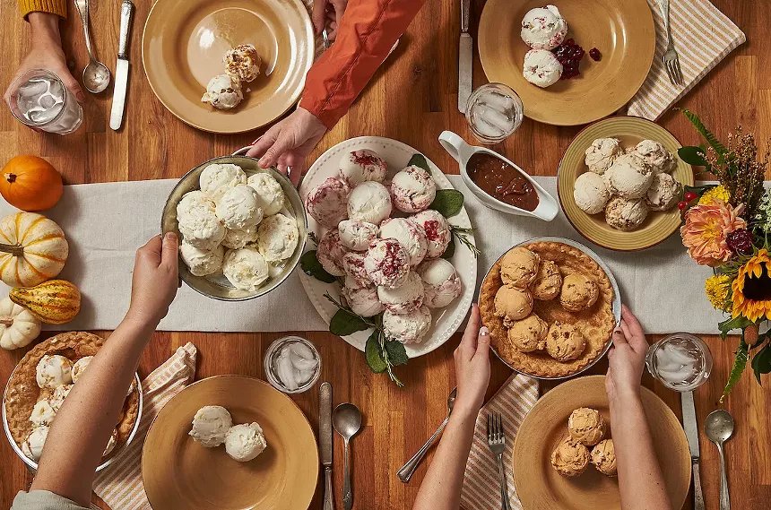 What's a Thanksgiving feast without a basket piled high with fresh-baked rolls, slices of tender roast turkey, and sweet potato pie? - PHOTO COURTESY OF SALT & STRAW