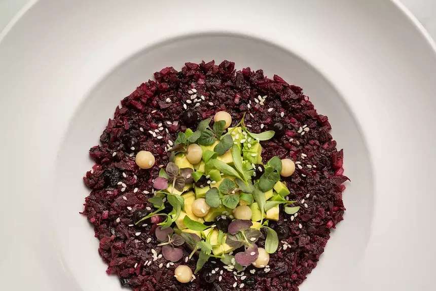 Beet tartare at Balan's Bar & Brasserie - PHOTO BY 52 CHEFS