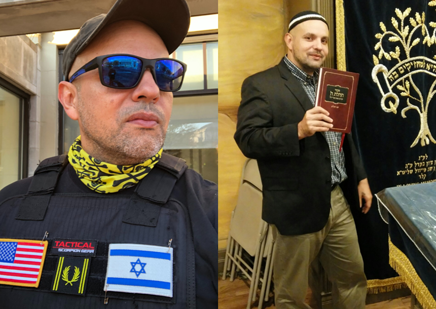 Asher Meza, the "Rabbi Proud Boy," offers religious exemptions to COVID-19 vaccine mandates to Jews and gentiles on Telegram. - PHOTOS COURTESY OF ASHER MEZA