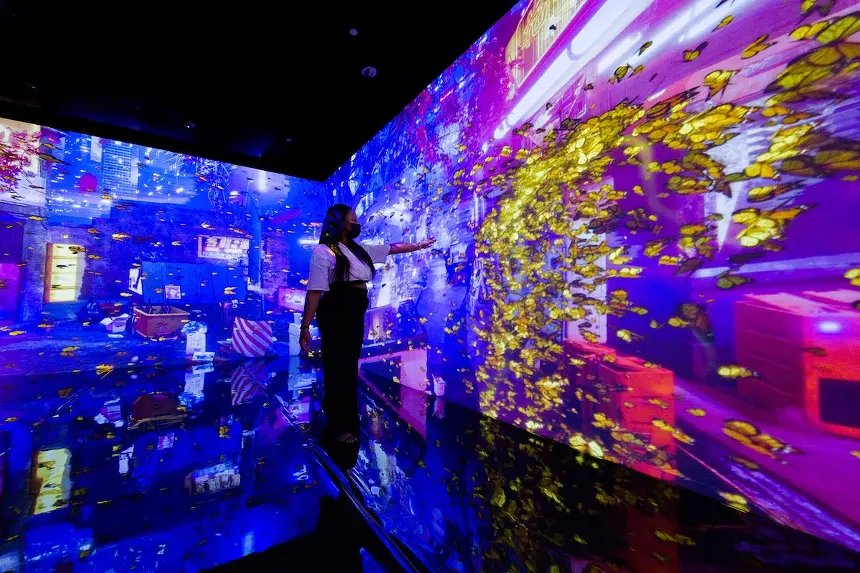 The creative team at Artechouse collaborated with Japanese digital artist Yuya Takeda for "Renewal 2121." PHOTO AUTHORIZATION BY ARTECHOUSE / MAX RYKOV