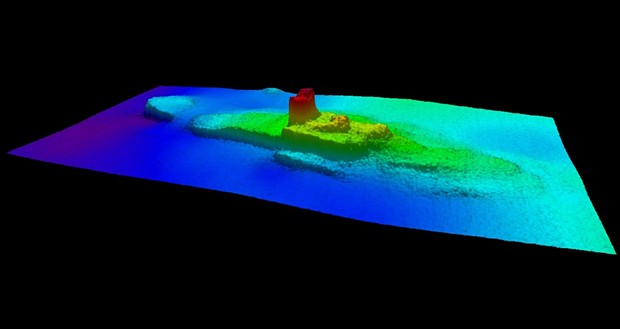 2013 multi-beam sonar profile view of the - shipwreck SS City of Chester. - IMAGE COURTESY THE NOAA OFFICE OF COAST SURVEY NRT6