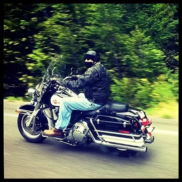 Biker on his way the Redwood Run 2011 - PHOTO BY BOB DORAN