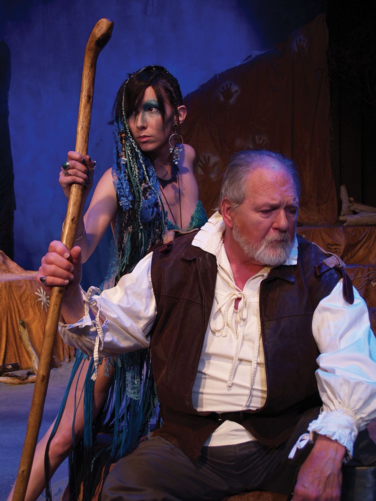 Chyna Leigh is Ariel and Scott Malcolm is Prospero in The Tempest. - PHOTO COURTESY OF NCRT