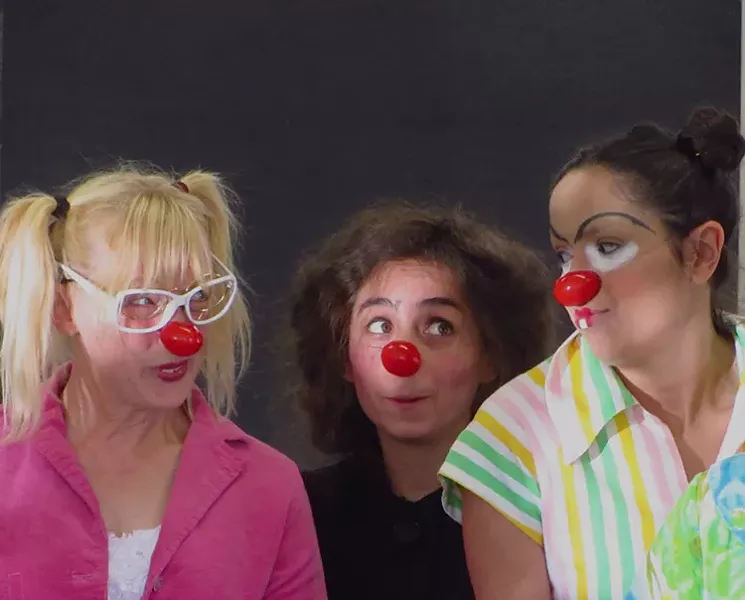 Dell'Arte clowns Lee Ann Hittenberger, Sonja Lynn Mata and Carina Skrande_ - PHOTO BY JOAN SCHIRLE