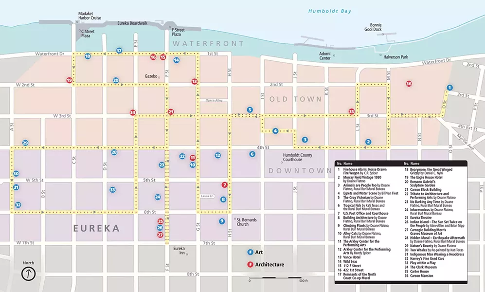 Eureka Mural Walk Map / Miles Eggelston