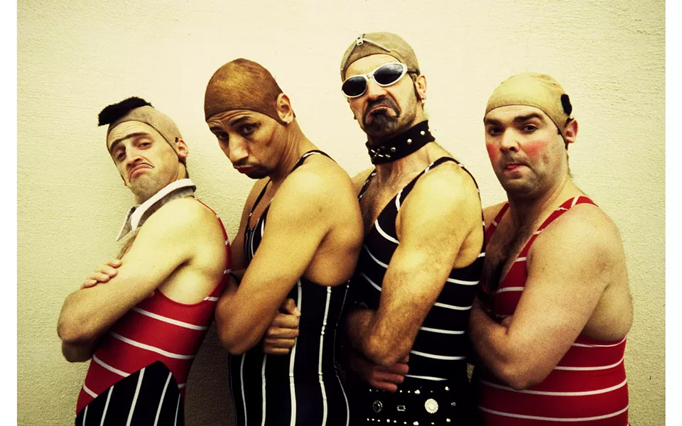 Joe Dieffenbacher, Rudi Galindo, Cosmo Kuzmick and David Ferney as Los Payasos Mendigos - COURTESY OF LOS PAYASOS