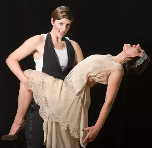 Kelsey MacIlvaine as the Emcee and Elena Tessler as Sally Bowles in Ferndale Rep’s Cabaret. - PHOTO BY MATT KNOWLES, AESTHETIC DESIGN AND PHOTOGRAPHY