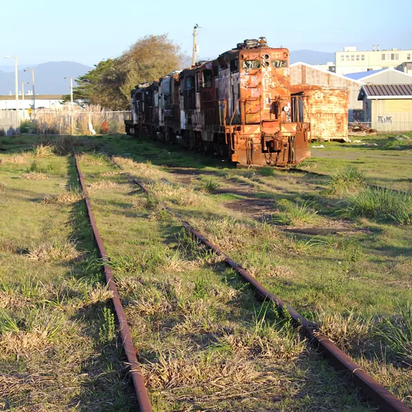 Rusting engine marooned on Eureka's Balloon Tract - PHOTO BY BOB DORAN