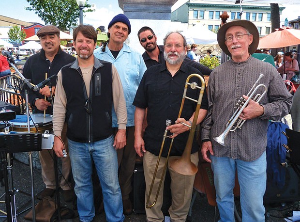 The Latin Peppers play a spicy set at the&nbsp;Arcata farmers&nbsp;market on May 10. - PHOTOS BY BOB DORAN