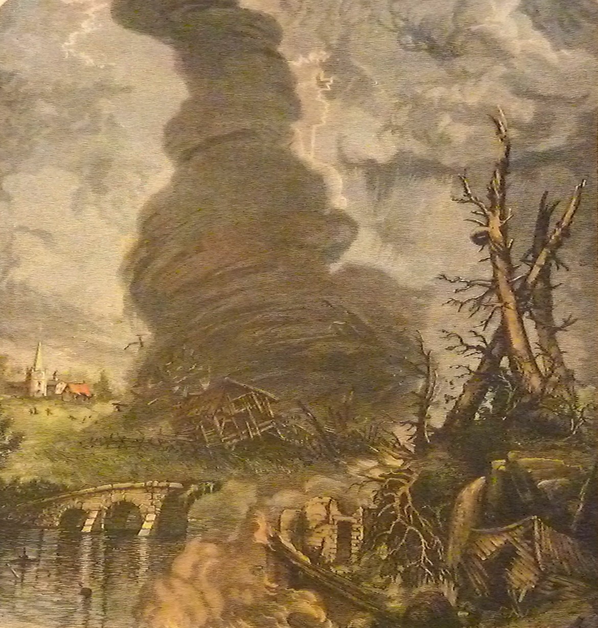 Tornado - GERMAN ETCHING, DONE BY AN ARTIST WHO'D NEVER SEEN A TORNADO AND DREW IT UPSIDE-DOWN