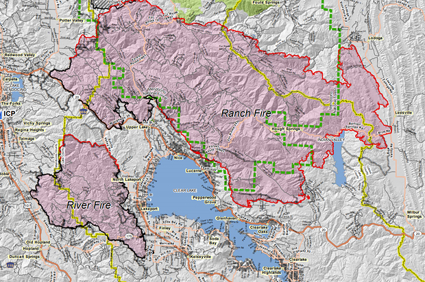 Map of the Mendocino Complex. - CALFIRE