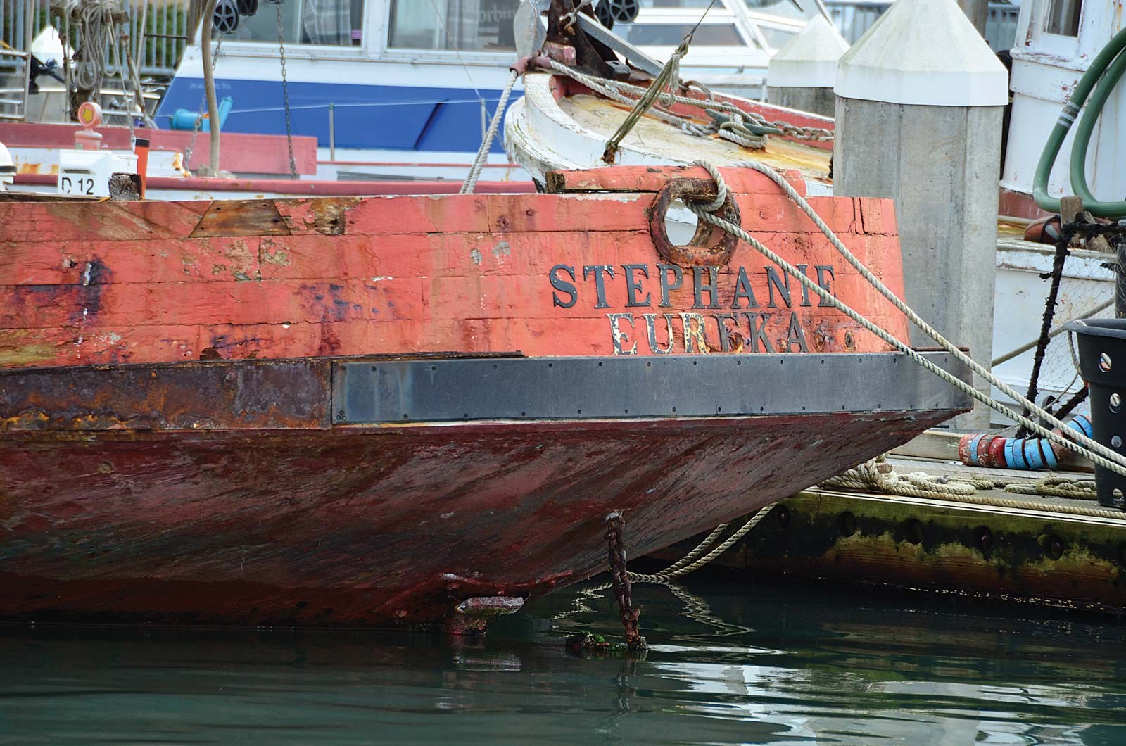 The Stephanie, a former trawler built in 1917 in San Francisco by Genoa Boat Works, is the second oldest boat on the bay (the Madaket's the oldest). Cody Hills is slowly restoring it. - PHOTO BY DREW HYLAND