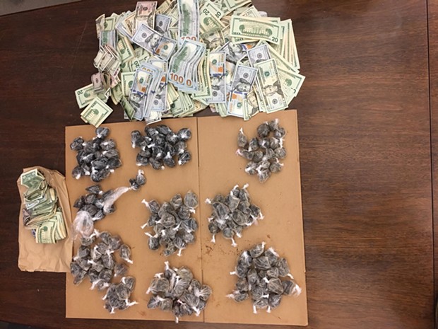 Heroin and cash seized by the Humboldt County Drug Task Force on Sunday. - SUBMITTED