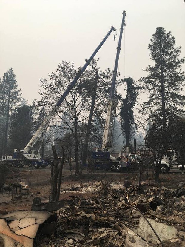 Scene from the Camp Fire earlier this week. - BUTTE FIRE