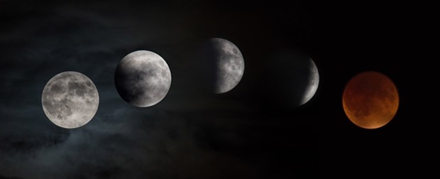 The supermoon lunar eclipse captured as it moved over NASA’s Glenn Research Center on Sept. 27, 2015. - NASA/RAMI DAUD