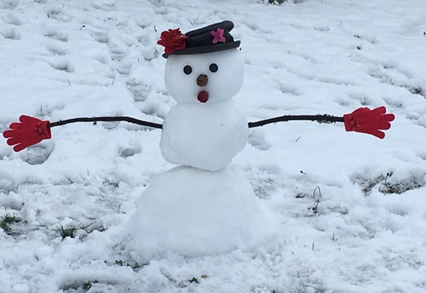 A snowman. In McKinleyville. - THADEUS GREENSON