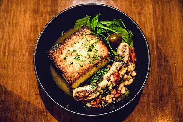 The ever-changing Monday night polenta special. - PHOTO BY ZACH LATHOURIS
