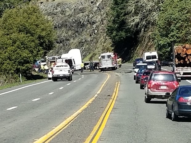 The scene of the crash north of Willits. - SUBMITTED