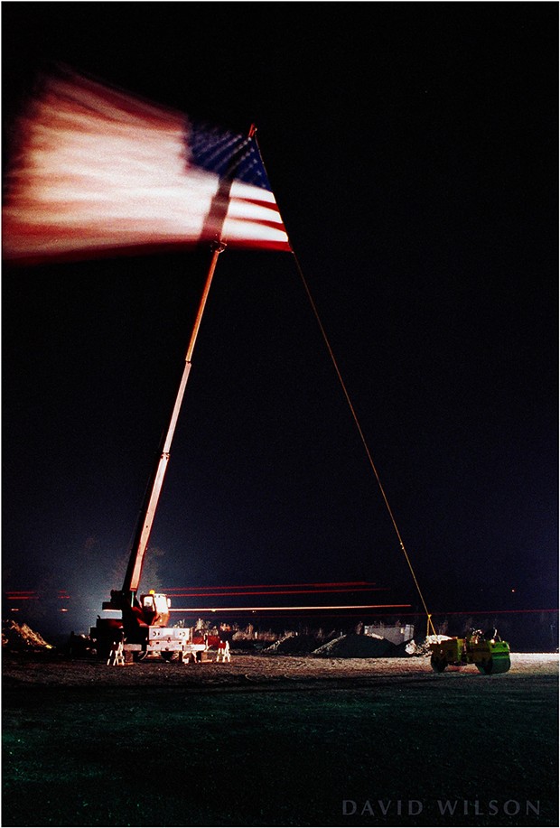 A single exposure of the flag blowing in the wind. - DAVID WILSON