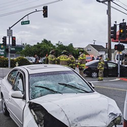 A two-vehicle collision on E Street and Henderson, May 18. - HUMBOLDT BAY FIRE