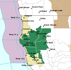 Areas in green are under a flash flood watch. - NWS
