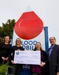 (From left to right) Tiffany Armstrong, director of donor services, Kate Witthaus, CEO, Northern California Community Blood Bank, Heather Ponsano and John Friedenbach of Kiwanis of Henderson Center. - SUBMITTED