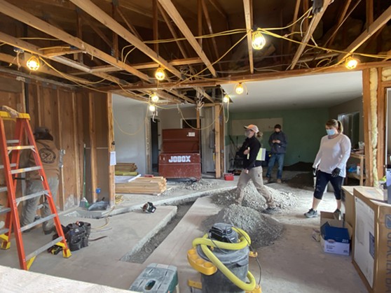 College of the Redwoods students work on the Beland family home. - SUBMITTED