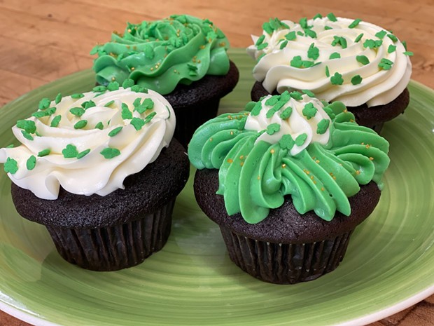 Chocolate cupcakes with plain buttercream or mint buttercream frosting - COURTESY OF RAMONE’S BAKERY