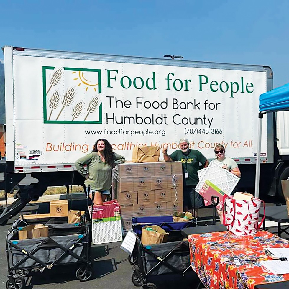 Food for People, Humboldt Made and Pay it Forward Humboldt recently teamed up to send 900 pairs of socks to family resource centers in Del Norte County and box fans and air filters east to Willow Creek and Hoopa. - FACEBOOK/PAY IT FORWARD HUMBOLDT