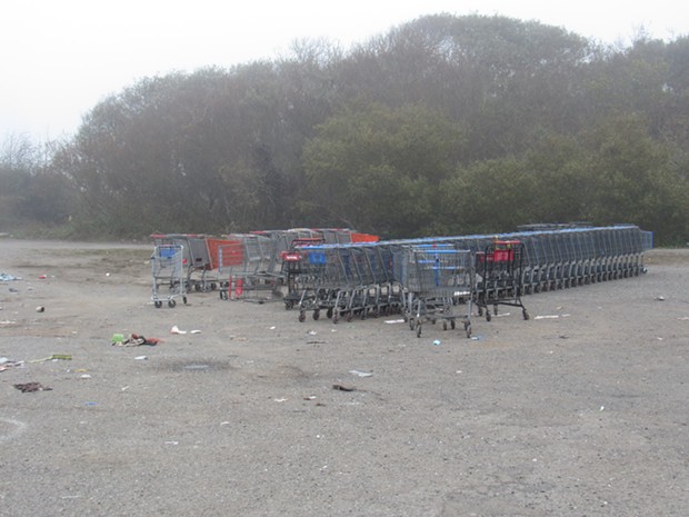 Shopping carts hauled away on Thursday. - LINDA STANSBERRY