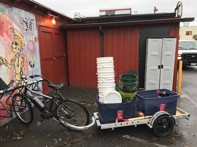 Arcata Compost Revolution's sweet ride, preparing for a pick up. - SUBMITTED