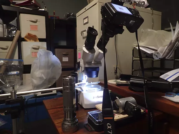 The rig I used to capture the six images necessary as fodder for focus stacking software to render the next photo. - PHOTO BY ANTHONY WESTKAMPER