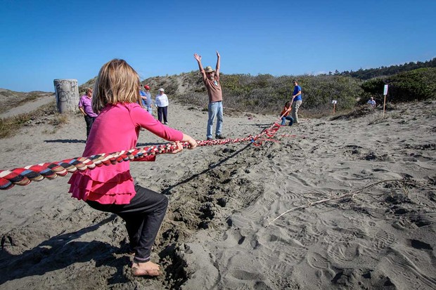 Tug-o-war at the Ma-le'l Dune. - COURTESY OF FRIENDS OF THE DUNES
