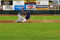 #22 McCarthy Tatum steals second - MATT FILAR