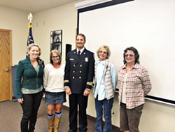Sean Robertson, center, is the new chief of Humboldt Bay Fire. - SUBMITTED