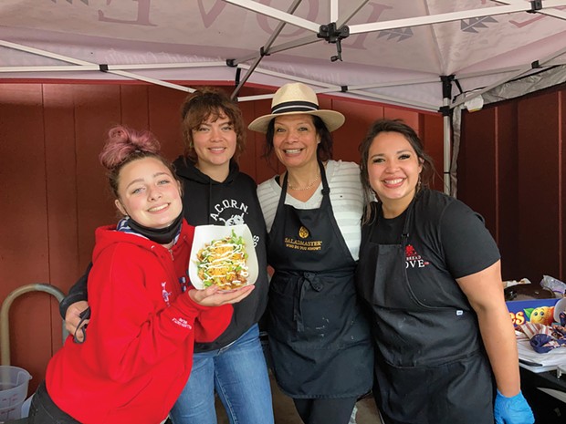 From left: Emma Sundberg, Aliesha Brown, Lisa Sundberg and Kayla Maulson at the Frybread Love stand.