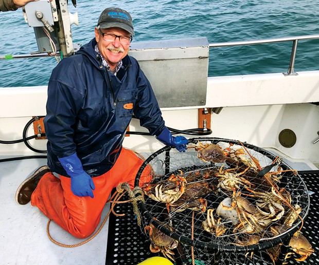 Tim Klassen of Reel Steel Sport Fishing with a nice pot full of Dungeness crab taken Saturday on the sport opener.