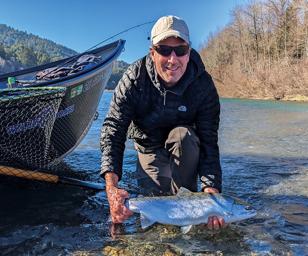 McKinleyville resident Scott McBain holds a nice steelhead he landed over the weekend while fishing the Eel River.
