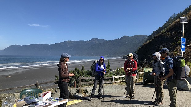 Trailhead Hosts engaging visitors at Black Sands Beach, Shelter Cove