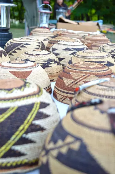 Traditional Hupa woven hats. - PHOTO BY CUTCHA RISLING BALDY