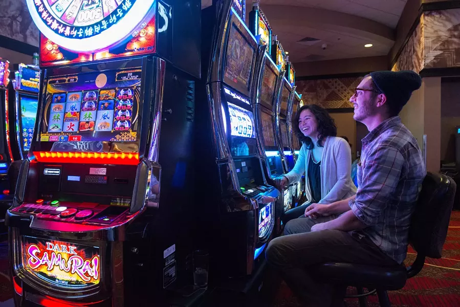 Fresh air and slot machines at Redwood Hotel and Casino. - MARK MCKENNA