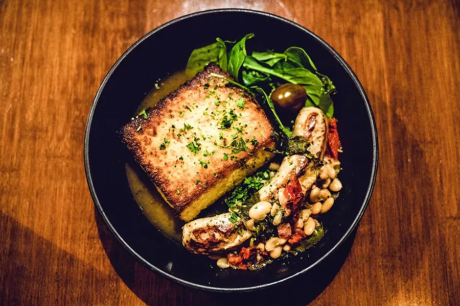 The ever-changing Monday night polenta special. - PHOTO BY ZACH LATHOURIS