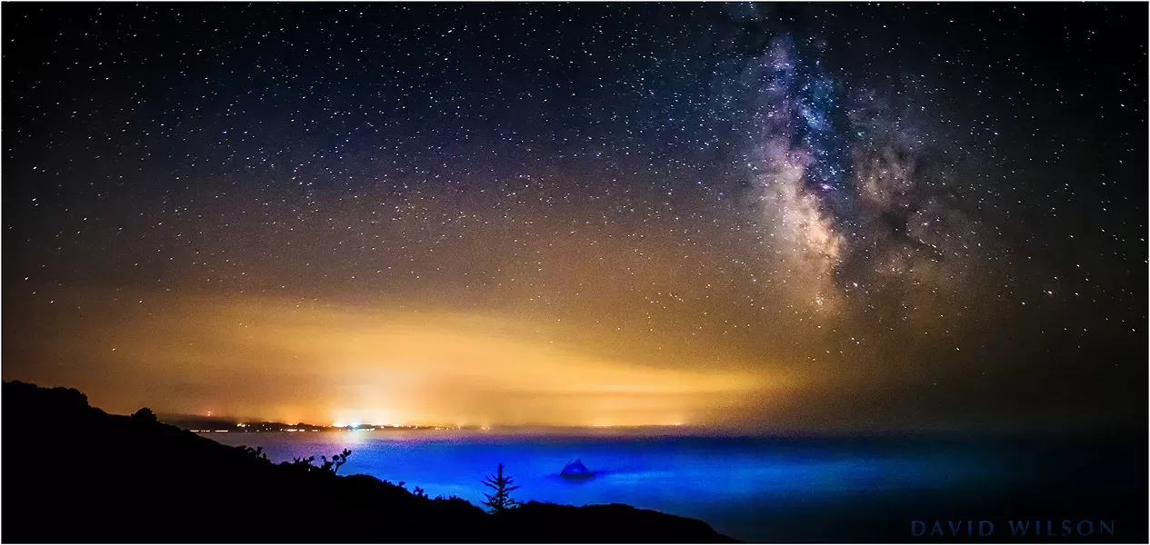 North Coast Night Lights Smoky Coastal Skies And Milky Way