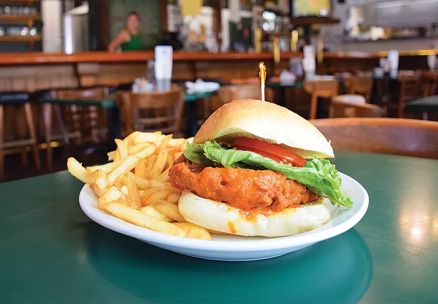 The Buffalo Chicken Sandwich at Eel River Brewing Co. - PHOTO BY JENNIFER FUMIKO CAHILL