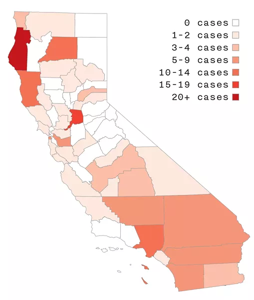 Missing and Murdered Indigenous Women & Girls of California, by County - SOURCE: TO' KEE SKUY' SOO NEY-WO-CHEK' REPORT BY THE SOVEREIGN BODIES INSTITUTE.
