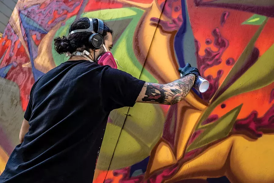 Live paintings at Arts Alive! in Eureka. - DAVID SAFIER