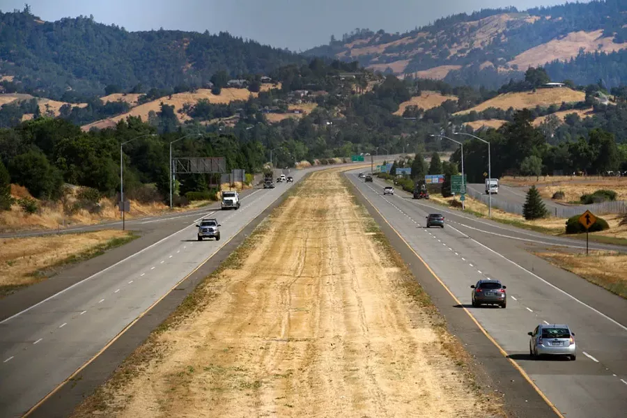 U.S. Highway 101 near Cloverdale. - PHOTO BY ADAM GROSSBERG
