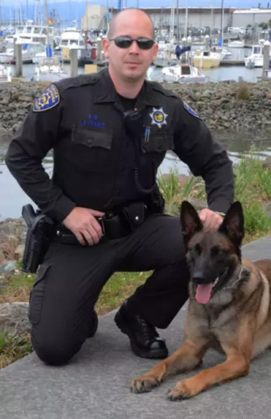 Sgt. La France and K9 officer Vex. - PHOTO COURTESY OF EPD