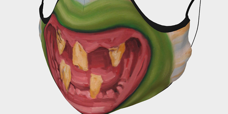 Sample image of "Meth Mouth" mask by Jesse Wiedel, now available for sale.