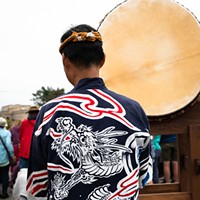 Obon Festival in Arcata A Taiko drummer at the Obon festival in Arcata CA. Photo by Dave Woody